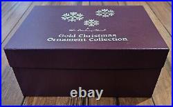 Danbury Mint Gold Plated Christmas Ornament 2017 Collection Of 12 Original Box