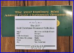 Danbury Mint Gold Plated Christmas Ornament 2017 Collection Of 12 Original Box