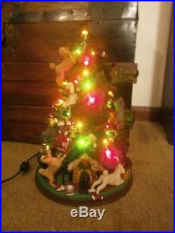 Danbury Mint POODLE dog Christmas tree lamp sculpture VGC IOB vtg Rare RETIRED