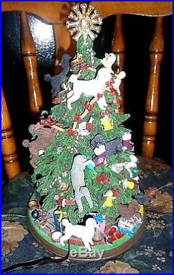 Danbury Mint POODLE dog Christmas tree lamp sculpture VGC IOB vtg Rare RETIRED