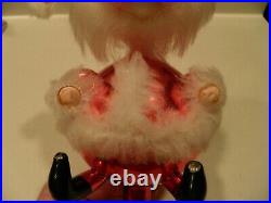 De Carlini Vintage Santa Tree Topper Hand Painted Face Fake Fur Trim EUC