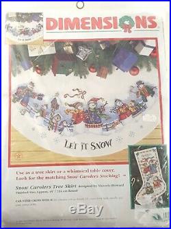 Dimensions cross stitch tree skirt Let it Snow Carolers 8618 Christmas vintage