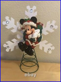 Disney Santa Mickey Mouse Christmas Tree Topper Snowflake Holiday Vintage Wdw