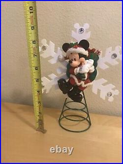 Disney Santa Mickey Mouse Christmas Tree Topper Snowflake Holiday Vintage Wdw