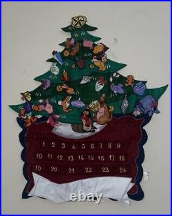 Disney Winnie The Pooh Vintage Felt Christmas Tree Advent Calendar