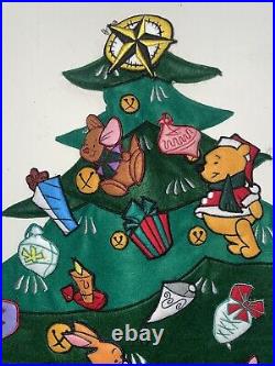 Disney Winnie The Pooh Vintage Felt Christmas Tree Advent Calendar