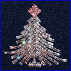 Dominique DeTora Christmas Tree Pin Color Change Faux Alexandrite Signed Vintage