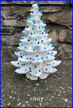 ENORMOUS Vintage Ceramic Christmas Tree STUNNING With Lighted Musical Base