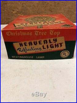 Early Vintage Heavenly Reflecting Light Christmas Tree Top With Box