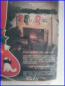 Edna Looney Jeweled Christmas Stocking Kit 1F70 Christmas Tree Giifts Vtg MCM