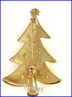 Eisenberg Ice Signed Enamel New Vintage Christmas Tree Rhinestone Pin Brooch
