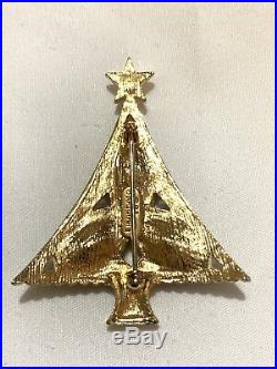 Eisenberg Ice Signed New Vintage Enamel & Rhinestones Christmas Tree Pin Brooch