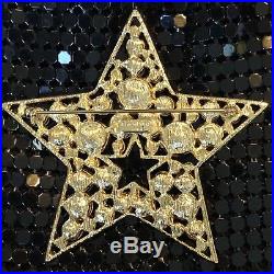 Eisenberg Ice Vintage Large Signed Christmas Tree Rhinestone Star Brooch Pin