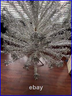 Evergleam vintage stainless steel pom pom aluminum 6 ft Christmas tree