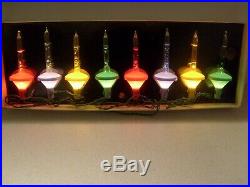 Extremely Rare! A Set Of Vintage Kingston Crystalites Christmas Tree Lights