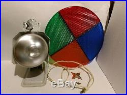 FREE SHIP Vtg PENETRAY Motor Rotating 12'' COLOR WHEEL Aluminum Christmas Tree