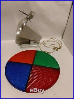 FREE SHIP Vtg PENETRAY Motor Rotating 12'' COLOR WHEEL Aluminum Christmas Tree