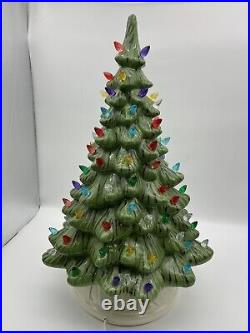 Fantastic Vintage 2 Piece Ceramic Christmas Tree 20 Tall With Lights