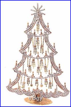 Free standing X large Czech AB glass rhinestone vintage Christmas tree ornament