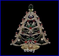 Free standing vintage rhinestone Christmas tree Prong Set Stones (# 13633)