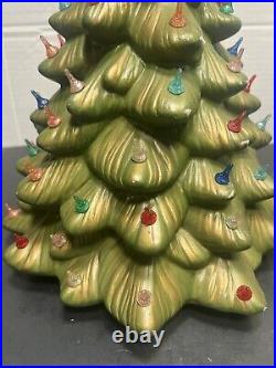 GIANT XL 18 RARE Vintage CERAMIC CHRISTMAS TREE HOLLAND MOLD Star + LIGHTS Base
