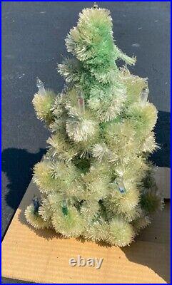 GLOLITE Christmas TABLE TOP Tree Made in the USA VINTAGE CHALKWARE BASE XMAS