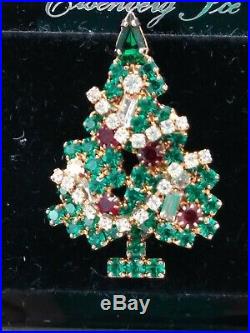 GORGEOUS VTG Eisenberg Ice Christmas Tree PIN BROOCH with COLORED & SHAPED STONES