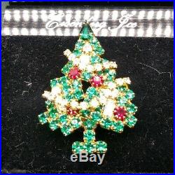 GORGEOUS VTG Eisenberg Ice Christmas Tree PIN BROOCH with COLORED & SHAPED STONES