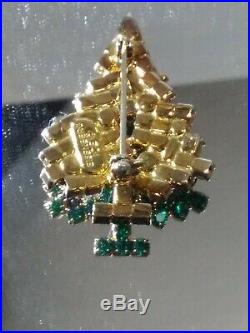 GORGEOUS VTG Eisenberg Ice Christmas Tree PIN BROOCH with COLORED & SHAPED STONES