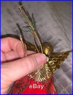 GORGEOUS! Vintage Koestel Germany Floral & Velvet Christmas ANGEL Tree Topper