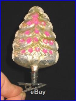 German Antique Glass Figural Clip On Tree Vintage Christmas Ornament 1920's