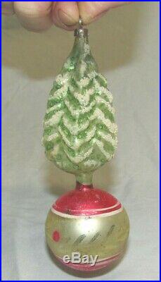 German Antique Glass Tree On A Ball Vintage Christmas Ornament Decoration 1900's
