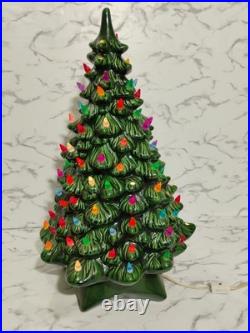 Giant Vtg 20 Ceramic Flocked Holland Mold Colorful Christmas Tree Tested Rare Giant Vtg 20 Ceramic Flocked Holland Mold Colorful Christmas Tree Tested Rare