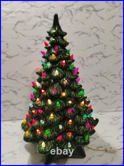 Giant Vtg 20 Ceramic Flocked Holland Mold Colorful Christmas Tree Tested Rare