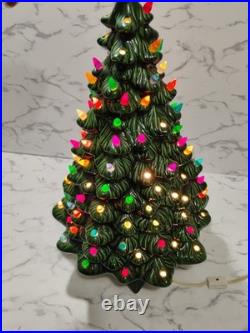 Giant Vtg 20 Ceramic Flocked Holland Mold Colorful Christmas Tree Tested Rare