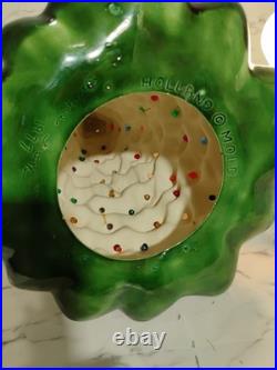 Giant Vtg 20 Ceramic Flocked Holland Mold Colorful Christmas Tree Tested Rare