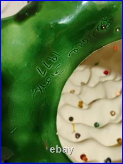 Giant Vtg 20 Ceramic Flocked Holland Mold Colorful Christmas Tree Tested Rare Giant Vtg 20 Ceramic Flocked Holland Mold Colorful Christmas Tree Tested Rare