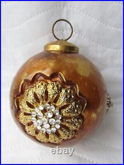 Glass Ball Vintage Christmas Ornament, 4 Exquisite Christmas Tree Ornaments