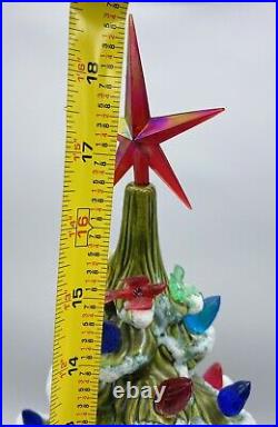 Gorgeous! Large Vintage Atlantic Mold Flocked Musical Ceramic Christmas Tree 18