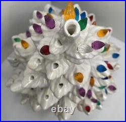 Gorgeous Vintage Ceramic Lighted Tree White 16 Inches Tall Has 68 Bulbs Included