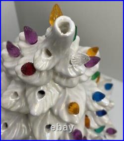 Gorgeous Vintage Ceramic Lighted Tree White 16 Inches Tall Has 68 Bulbs Included