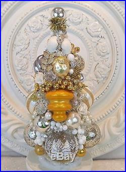 Gorgeous Vintage Mermaid bottle brush TREE Christmas ornaments RHINESTONES Jewel