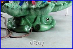 Green Ceramic Christmas Tree 23 with base Colored Lights Vintage Table Top