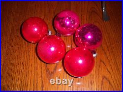 HTF RARE RETRO VTG PINK RED SHINY BRITE CLUSTER TableTopTree XMAS Ornament Decor