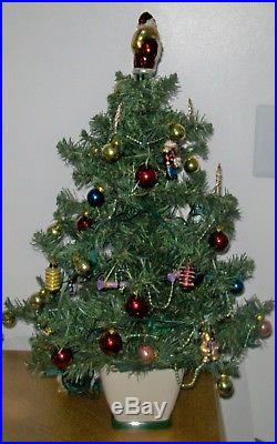 HTF Vintage 1980's Teleflora Spode Christmas Tree 25 Tabletop Tree w Ornaments
