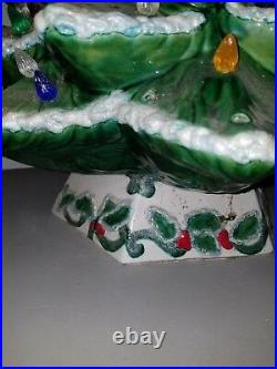 HUGE 29 VTG Provincial Mold Lighted Flocked Ceramic Christmas Tree. VERY RARE