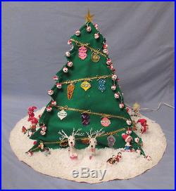 Huge Vintage Atlantic Mold Light Up Ceramic Christmas Tree Skirt Cover 22 Snow