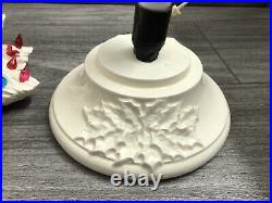 Hand Crafted Vintage Large Ceramic White Christmas Tree 20 X 13 musical base