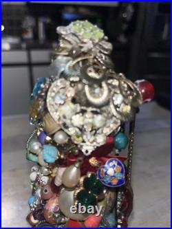 Hand crafted vintage jewel christmas tree