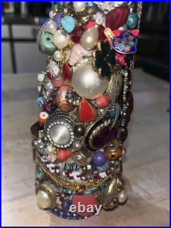 Hand crafted vintage jewel christmas tree